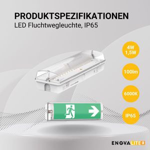 Produktbild für Notbeleuchtung Enovalite ELED200100 Fluchtwegleuchte LED, Akku