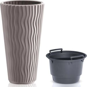 Produktbild für Übertopf Prosperplast Sandy Slim, mocca, Ø 39 x 71 cm