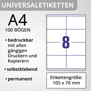Produktbild für Universaletiketten Europe100 ELA036, weiß