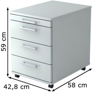 Produktbild für Rollcontainer Hammerbacher B-Serie, aus Holz, lichtgrau