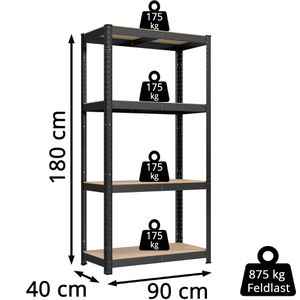 Produktbild für Schwerlastregal Songmics 5 Holzböden