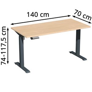 Produktbild für Schreibtisch Geramöbel Elevate Home, buche / anthrazit