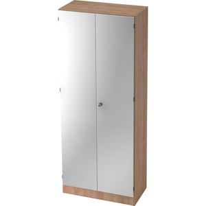 Produktbild für Kleiderschrank Hammerbacher Solid 6200, silber / nussbaum