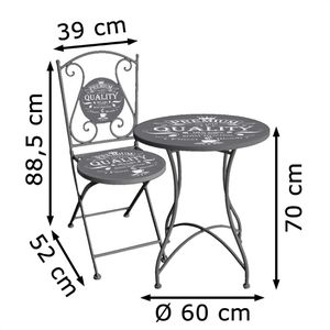 Produktbild für Bistrotisch Garden-Pleasure ROYAL, wetterfest, rund, 3-teilig