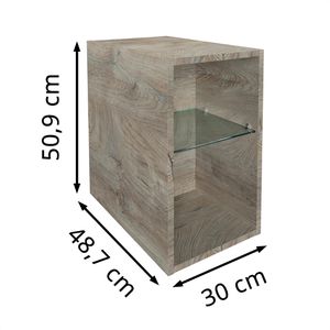 Produktbild für Badregal Fackelmann Oxford 83337, aus Glas / Holz, eiche