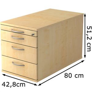 Produktbild für Rollcontainer Hammerbacher Solid TC30, Holz, ahorn