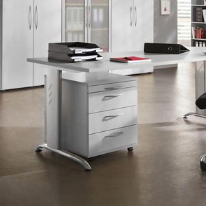 Produktbild für Rollcontainer Hammerbacher Basic 1606, aus Holz, lichtgrau