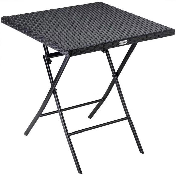 CASARIA Gartentisch 108667, Kunststoff, schwarz, 63 x 73 x 63 cm, klappbar – Böttcher AG