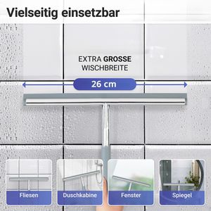 Produktbild für Duschabzieher Wenko Cave, aus Edelstahl, satiniert