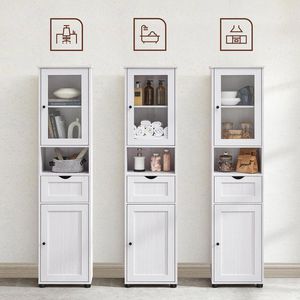 Produktbild für Badschrank Vasagle BBK163T44, weiß
