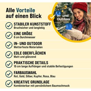 Produktbild für Weihnachtskugeln Deuba 102110, blau