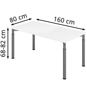 Produktbild für Schreibtisch Hammerbacher Y-Serie, weiß / graphit