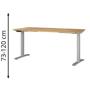 Produktbild für Schreibtisch Germania Mailand, 7908-641, eiche / silber