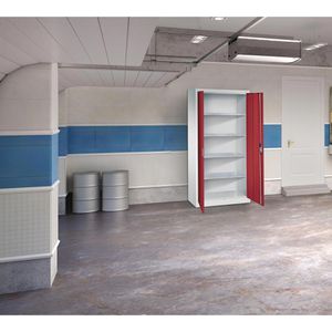 Produktbild für Werkzeugschrank CP-Möbel 8920-00, aus Metall, grau / rot