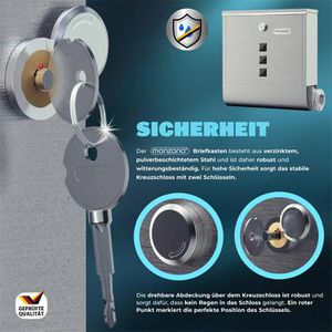 Produktbild für Briefkasten Monzana 108098, silber, aus Stahl