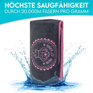 Produktbild für Handtuch HUND-IST-KÖNIG HHT-V4, grau-rosa, 75 x 130 cm