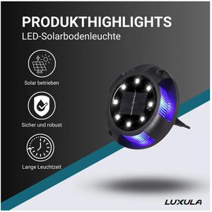 Produktbild für Wegeleuchte Luxula LXSO700121, schwarz, mit Solar