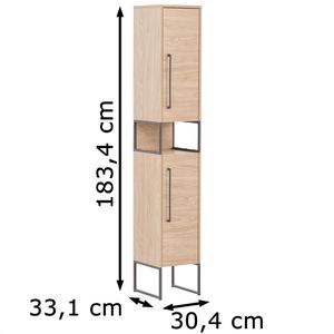 Produktbild für Badschrank Schildmeyer Limone 150014, mit 2 Füßen, eiche hell
