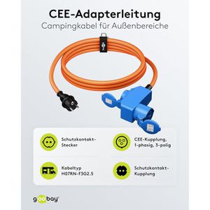 Produktbild für Verlängerungskabel Goobay 76222, für außen IP44