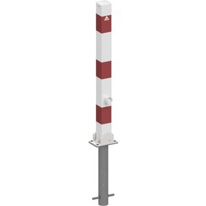 Produktbild für Absperrpfosten Schake 470FUHB+1, 1 Öse, rot/weiß, aus Metall