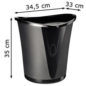 Produktbild für Papierkorb Leitz 5204-00-95, Allura, schwarz