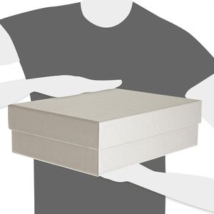 Produktbild für Geschenkbox Rössler-Papier Boxline Metallic Milk, weiß