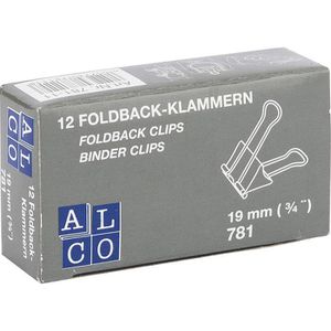 Foldback-Klammern schwarz, 100 Stück