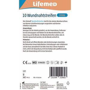 Produktbild für Wundnahtstreifen Lifemed steril, 10 Streifen