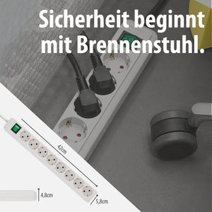 Produktbild für Steckdosenleiste Brennenstuhl Eco-Line, 3m Kabel
