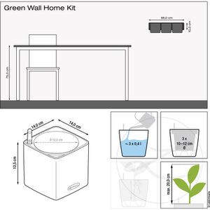 Produktbild für Übertopf Lechuza Green Wall Home Kit Glossy, grau, 14x14x14cm
