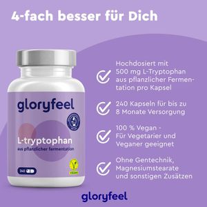 Produktbild für Aminosäuren gloryfeel L-Tryptophan, 240 Kapseln