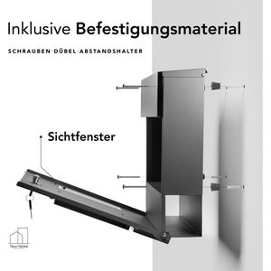 Produktbild für Briefkasten NewHabitat 59485 London, anthrazit, aus Stahl