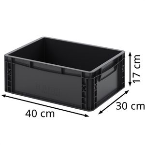 Produktbild für Eurobox AUER ESD EG 43/17 HG, schwarz, 15 Liter