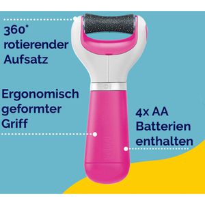 Scholl Hornhautentferner ExpertCare, pink, – elektrisch, mit Böttcher AG Fersenrolle Körnung starker