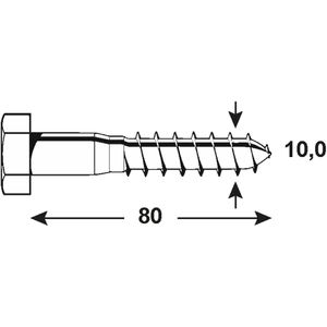 Produktbild für Holzschrauben Connex KU4528060, aus Edelstahl A2