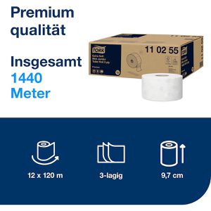 Produktbild für Toilettenpapier Tork Mini Jumbo Premium 110255, T2