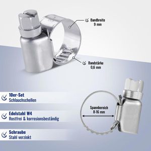 Produktbild für Schlauchschelle Poppstar 1011293, W4, 8 - 16mm