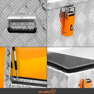 Produktbild für Fahrzeugbox ALUBOX-Alukiste ABX-R410P, Aluminium Riffelblech