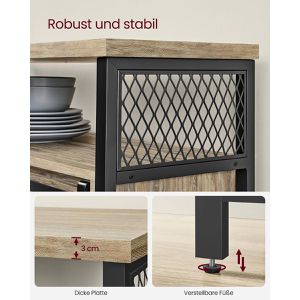 Produktbild für Sideboard Vasagle LSC092B60, aus Holz, türkisbraun