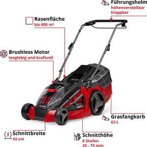 Produktbild für Rasenmäher Einhell GE-CM 43 Li M Kit, 3413130, Akku