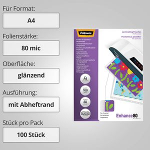 Produktbild für Laminierfolien Fellowes 54525, DIN A4