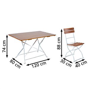 Produktbild für Bistrotisch RUKU1952 TRE80S4NU, wetterfest, eckig, 5-teilig