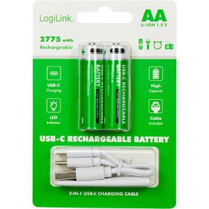 Produktbild für Akku LogiLink LR6RCB2, 1,5 V, 1850 mAh