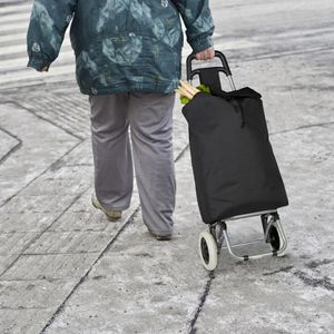 Produktbild für Einkaufstrolley Relaxdays schwarz, klappbar