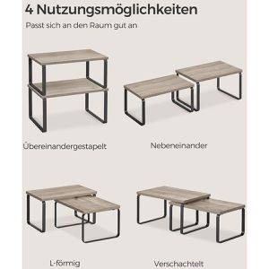 Produktbild für Küchenregal Songmics KCS022X02, graubraun, 4er Set
