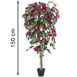 Produktbild für Kunstpflanze Decovego Roter Ficus Benjamin