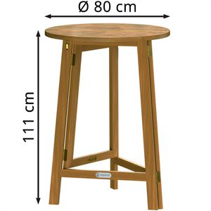 Produktbild für Stehtisch CASARIA 106784, akazie, Ø 80 cm, klappbar