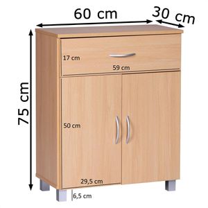 Produktbild für Kommode Wohnling WL1.335, buche