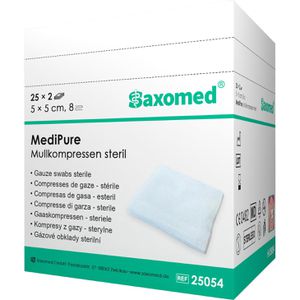 Produktbild für Mullkompressen Saxomed MediPure, aus Baumwolle, steril