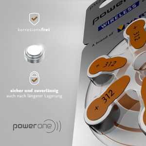 Produktbild für Hörgerätebatterie Power-One 24607 p312